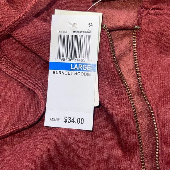 Cozy Burnout Hoodie in Modern Rust‎ Color - Picture 1 of 2
